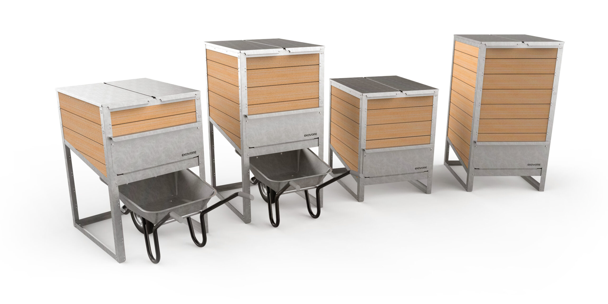 Gamme de 4 composteurs individuels EKOVORE