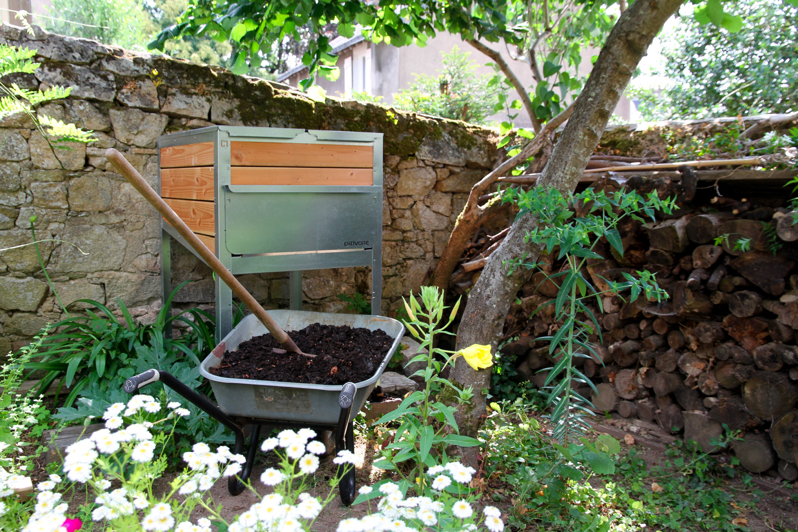 Composteur de Jardin de 300 L, bac à Compost de Grande capacité de 80  gallons, Baril de Compost de déchets Alimentaires surdimensionné, Engrais