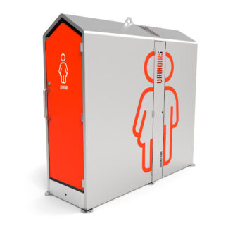 Uritrottoir MIXT | The uritrottoir MIXT is an inclusive cubicle uritrottoir that offers a male and female urinal without water.
