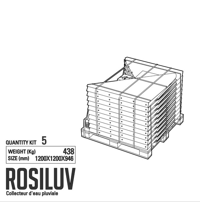 Rosiluv collecteur-réservoir autonôme design Faltazi - EKOVORE - pack palette géodis 5 unités