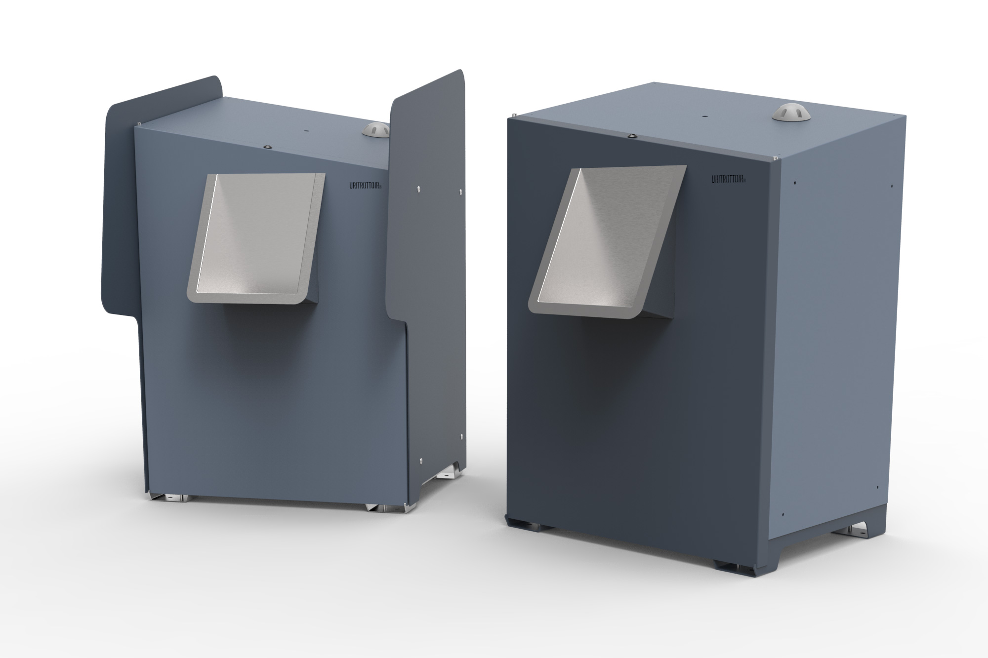 Uritrottoir Maxi équipé de deux pare-vues latéraux pour garantir un maximum de pudeur dans l’espace public, fixés par simple boulonnerie