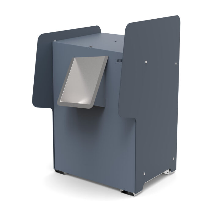 Uritrottoir Maxi bleu-gris avec deux pare-vues latéraux pour plus de pudeur