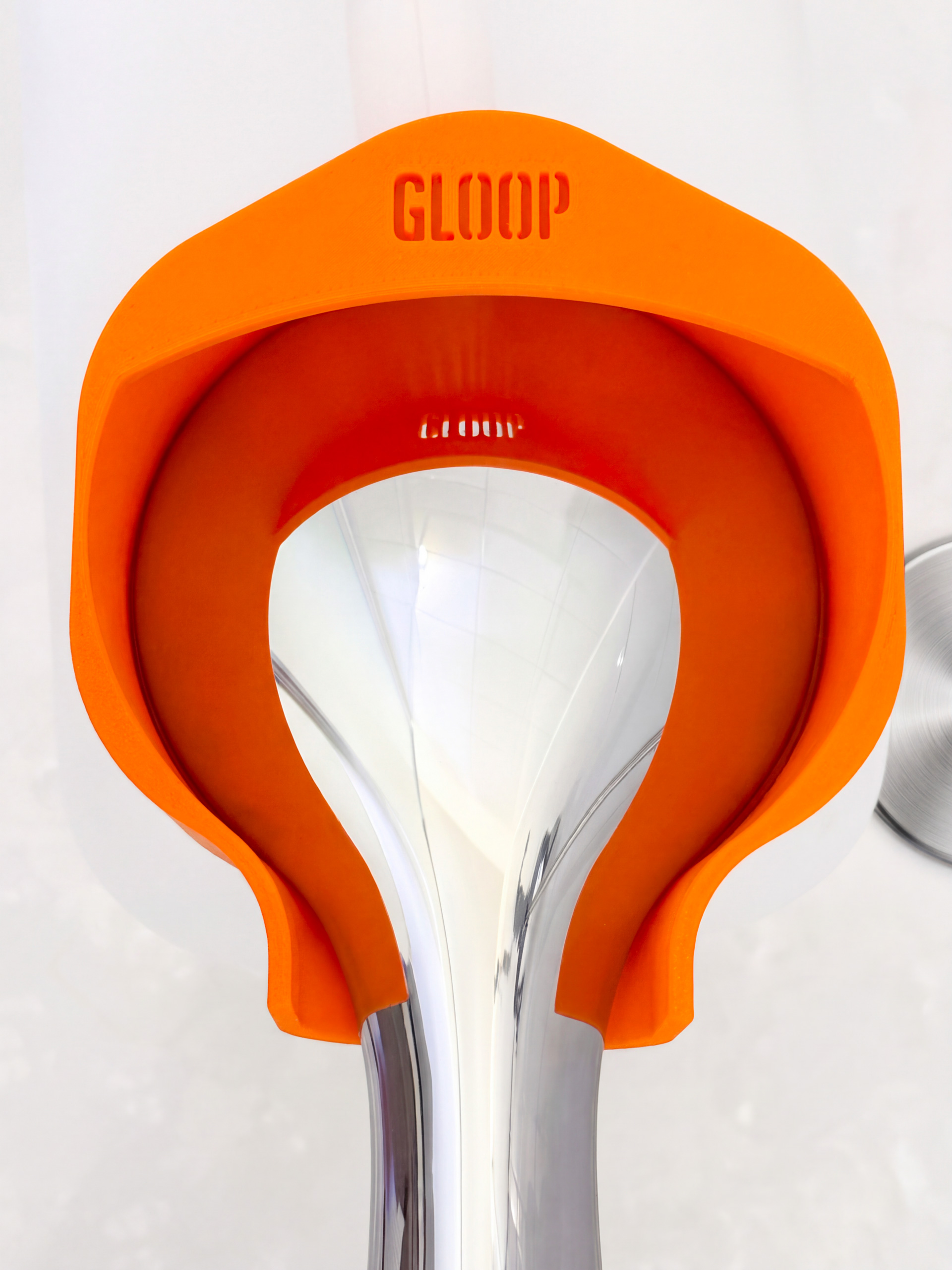 GLOOP 110 avec un pommeau de douche chromé de 110 mm vu de dessus